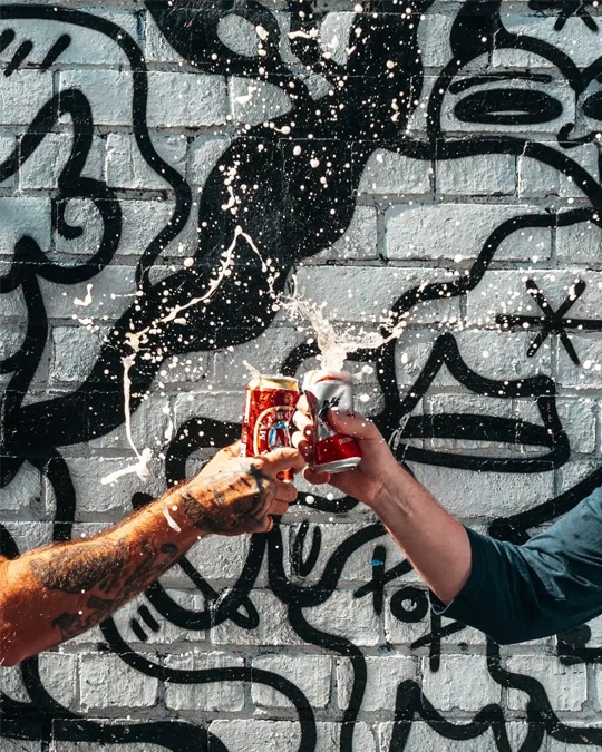 two beers cheering for social media marketing campaign